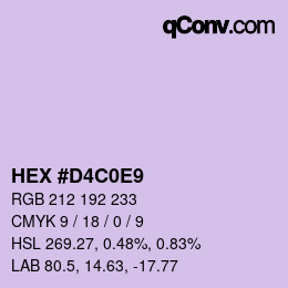 Código de color: HEX #D4C0E9 | qconv.com