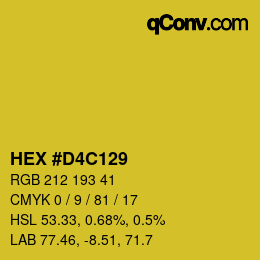 カラーコード: HEX #D4C129 | qconv.com