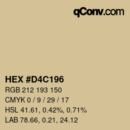 カラーコード: HEX #D4C196 | qconv.com
