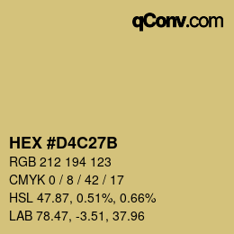 Color code: HEX #D4C27B | qconv.com