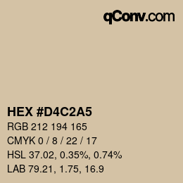 Farbcode: HEX #D4C2A5 | qconv.com