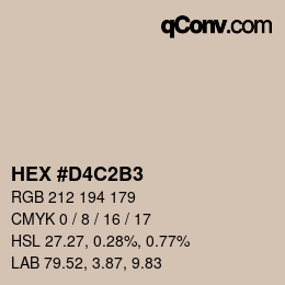 Color code: HEX #D4C2B3 | qconv.com