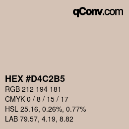 Color code: HEX #D4C2B5 | qconv.com