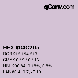 カラーコード: HEX #D4C2D5 | qconv.com
