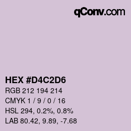 カラーコード: HEX #D4C2D6 | qconv.com
