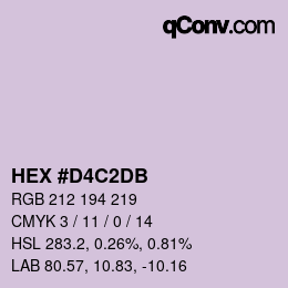 カラーコード: HEX #D4C2DB | qconv.com