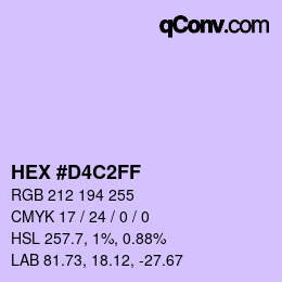 Color code: HEX #D4C2FF | qconv.com