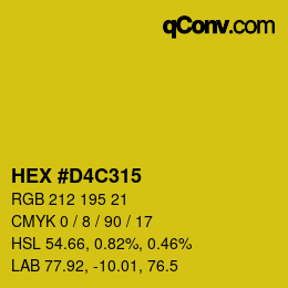 Color code: HEX #D4C315 | qconv.com