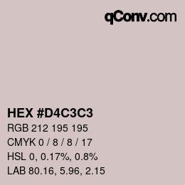 Color code: HEX #D4C3C3 | qconv.com