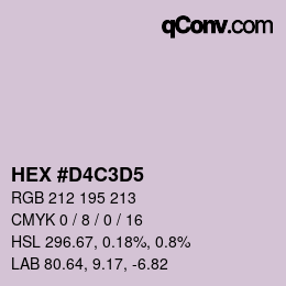 颜色代码: HEX #D4C3D5 | qconv.com