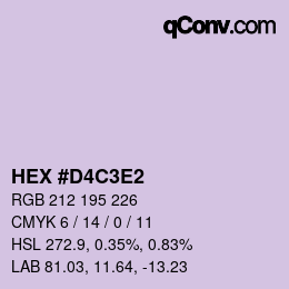 Color code: HEX #D4C3E2 | qconv.com
