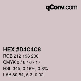 カラーコード: HEX #D4C4C8 | qconv.com