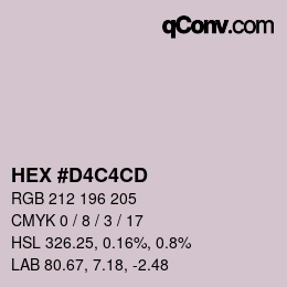 Código de color: HEX #D4C4CD | qconv.com