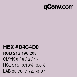 Color code: HEX #D4C4D0 | qconv.com