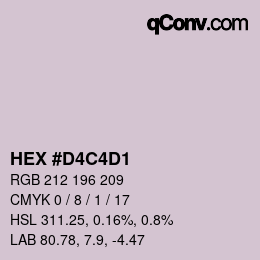 颜色代码: HEX #D4C4D1 | qconv.com