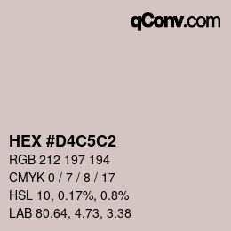 Color code: HEX #D4C5C2 | qconv.com