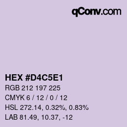 Color code: HEX #D4C5E1 | qconv.com