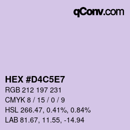 Farbcode: HEX #D4C5E7 | qconv.com