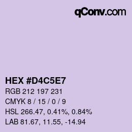 Farbcode: HEX #D4C5E7 | qconv.com