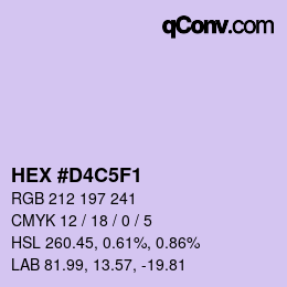 Farbcode: HEX #D4C5F1 | qconv.com