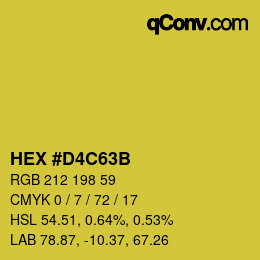 カラーコード: HEX #D4C63B | qconv.com