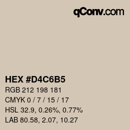 Color code: HEX #D4C6B5 | qconv.com