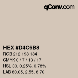 カラーコード: HEX #D4C6B8 | qconv.com