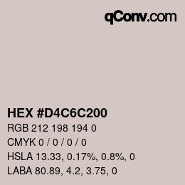 Color code: HEX #D4C6C200 | qconv.com