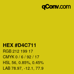 Color code: HEX #D4C711 | qconv.com