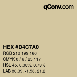 颜色代码: HEX #D4C7A0 | qconv.com