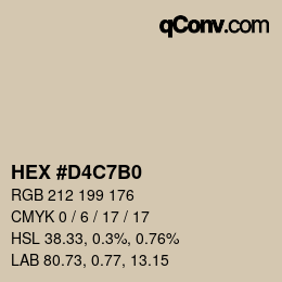 颜色代码: HEX #D4C7B0 | qconv.com