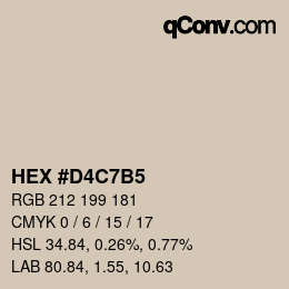 颜色代码: HEX #D4C7B5 | qconv.com