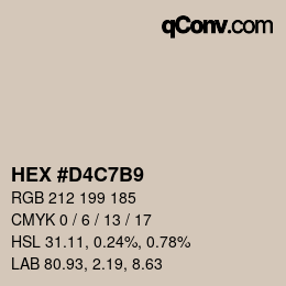 カラーコード: HEX #D4C7B9 | qconv.com