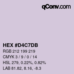 カラーコード: HEX #D4C7DB | qconv.com