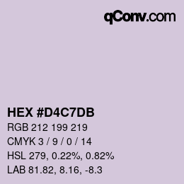 Farbcode: HEX #D4C7DB | qconv.com