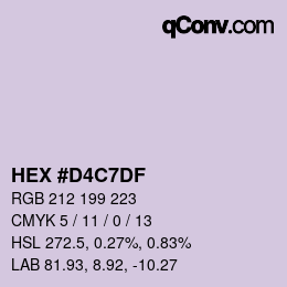 Color code: HEX #D4C7DF | qconv.com