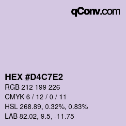 Color code: HEX #D4C7E2 | qconv.com