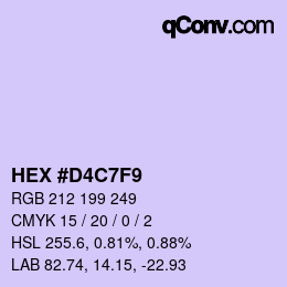 Color code: HEX #D4C7F9 | qconv.com