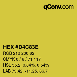 Color code: HEX #D4C83E | qconv.com