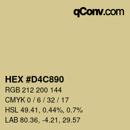 Color code: HEX #D4C890 | qconv.com