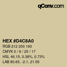 カラーコード: HEX #D4C8A0 | qconv.com