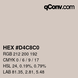 Color code: HEX #D4C8C0 | qconv.com