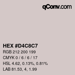 カラーコード: HEX #D4C8C7 | qconv.com