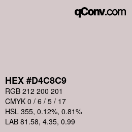 Color code: HEX #D4C8C9 | qconv.com