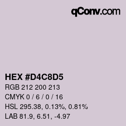 Color code: HEX #D4C8D5 | qconv.com