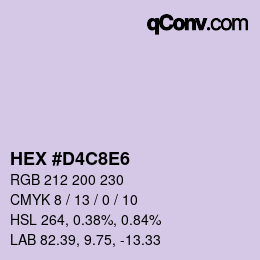 Color code: HEX #D4C8E6 | qconv.com
