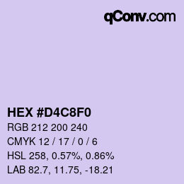 Color code: HEX #D4C8F0 | qconv.com
