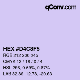 Color code: HEX #D4C8F5 | qconv.com
