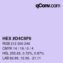 Color code: HEX #D4C8F6 | qconv.com