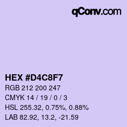 Color code: HEX #D4C8F7 | qconv.com